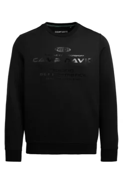 Sweatshirt aus Interlock mit Folienprint black