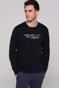 Sweatshirt mit Label Print blue navy