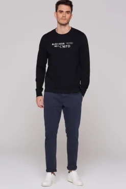Sweatshirt mit Label Print blue navy