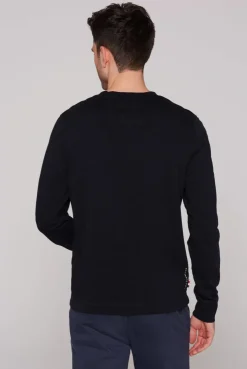 Sweatshirt mit Label Print blue navy