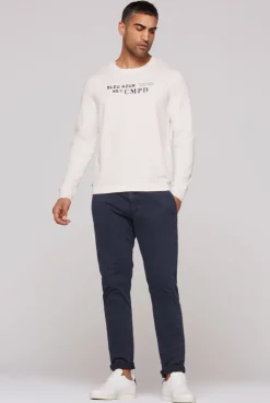 Sweatshirt mit Label Print ivory