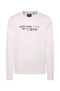 Sweatshirt mit Label Print ivory