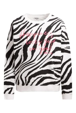 Sweatshirt mit Zebra-All-Over-Print opticwhite