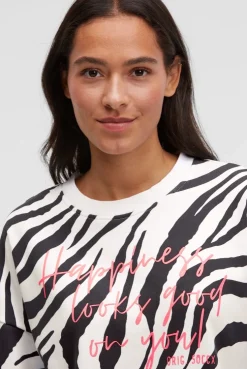 Sweatshirt mit Zebra-All-Over-Print opticwhite