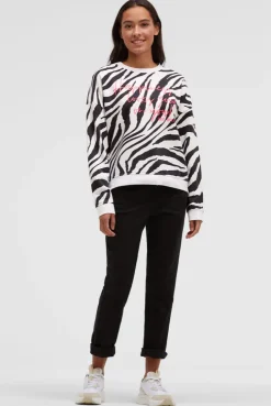 Sweatshirt mit Zebra-All-Over-Print opticwhite