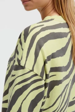 Sweatshirt mit Zebra-All-Over-Print vivid lemon