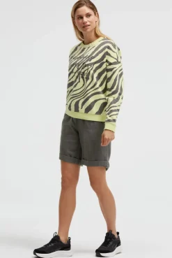 Sweatshirt mit Zebra-All-Over-Print vivid lemon