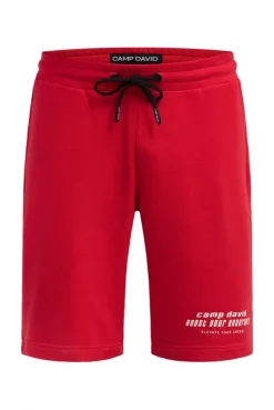 Sweatshorts mit Label Print energy red