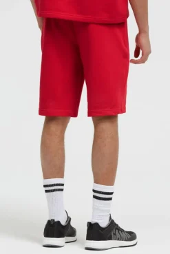 Sweatshorts mit Label Print energy red