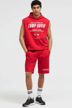 Sweatshorts mit Label Print energy red