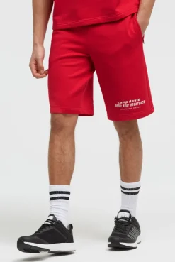 Sweatshorts mit Label Print energy red