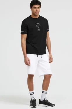 Sweatshorts mit Label Print opticwhite