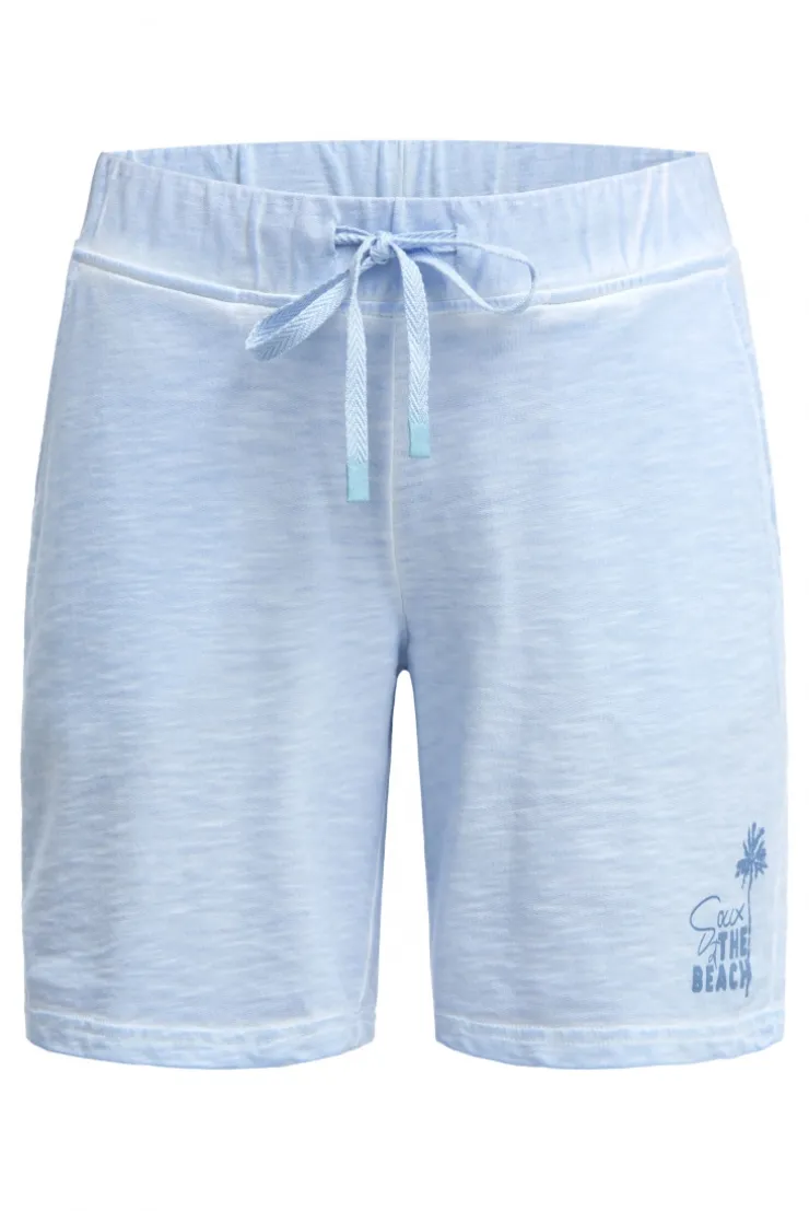 Sweatshorts Oil Dyed mit Label Print soft ocean | XXL
