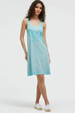 Tanktop-Kleid mit Glitter Print aqua splash