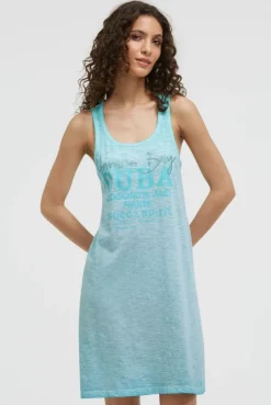 Tanktop-Kleid mit Glitter Print aqua splash