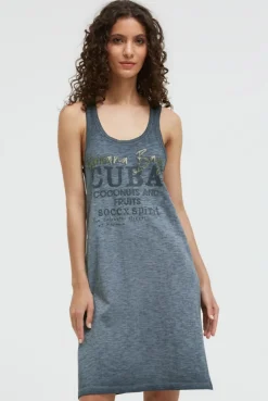 Tanktop-Kleid mit Glitter Print green shadow