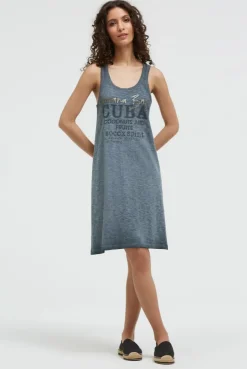 Tanktop-Kleid mit Glitter Print green shadow
