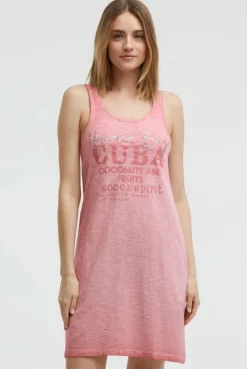 Tanktop-Kleid mit Glitter Print beachy red