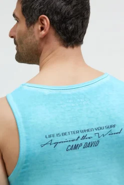 Tanktop mit Ausbrenner-Effekten und Prints aqua