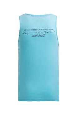 Tanktop mit Ausbrenner-Effekten und Prints aqua