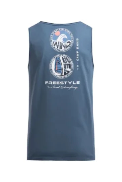 Tanktop mit Rücken - Print harbour blue