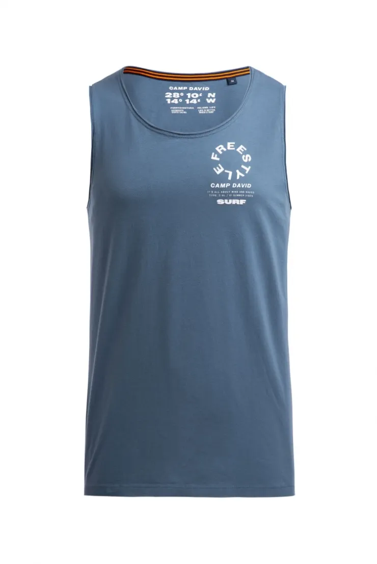 Tanktop mit Rücken - Print harbour blue