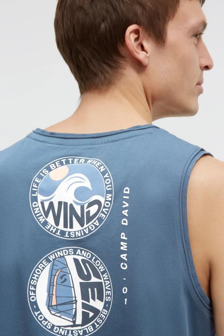 Tanktop mit Rücken - Print harbour blue