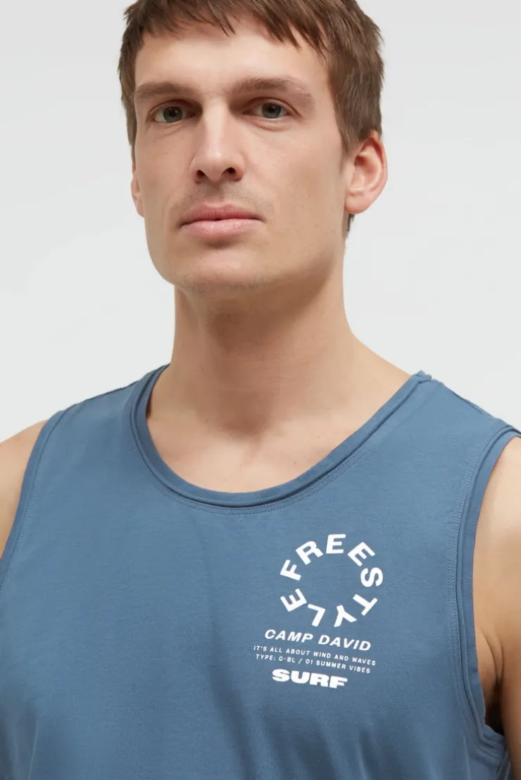 Tanktop mit Rücken - Print harbour blue