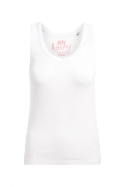 Tanktop mit V-Neck und Rückenprint opticwhite