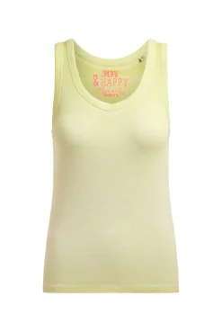 Tanktop mit V-Neck und Rückenprint vivid lemon