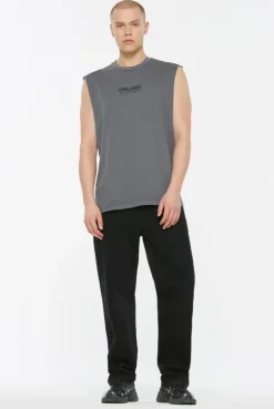 THE-O Muskelshirt printed asphalt