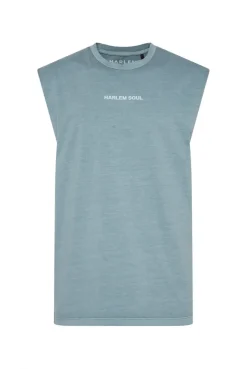 THE-O Muskelshirt printed fog blue