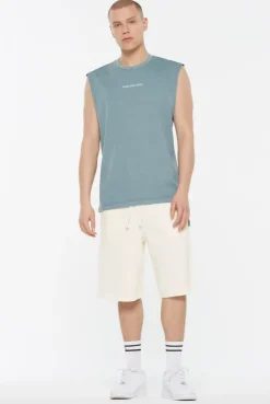 THE-O Muskelshirt printed fog blue