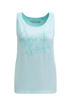Top Inside Oil Dyed mit Logo Print aqua splash