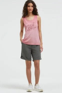 Top Inside Oil Dyed mit Logo Print beachy red