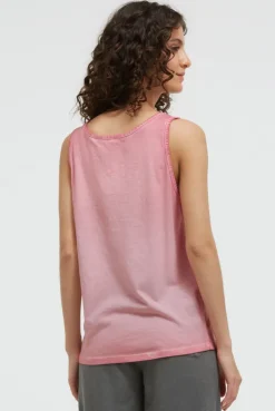 Top Inside Oil Dyed mit Logo Print beachy red