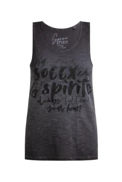 Top mit Glitter Print charcoal mist