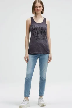 Top mit Glitter Print charcoal mist