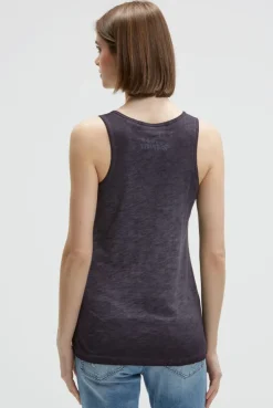 Top mit Glitter Print charcoal mist