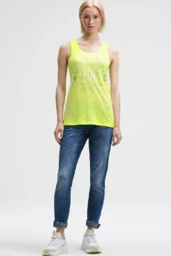 Top mit Glitter Print electric lemon