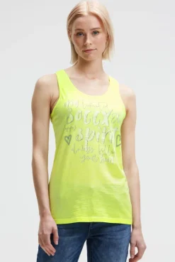 Top mit Glitter Print electric lemon