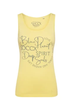 Top mit Label Print faded yellow