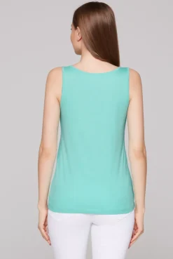 Top mit Label Print flash aqua