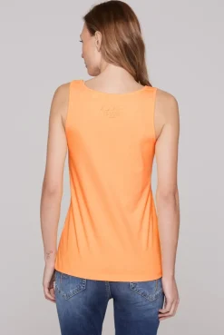 Top mit Label Print sunrise neon