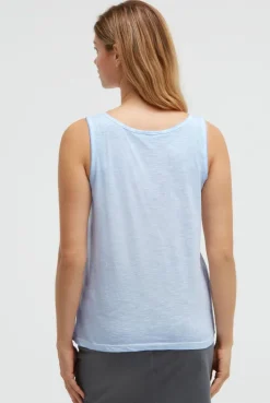 Top Oil Dyed mit Folienprint soft ocean