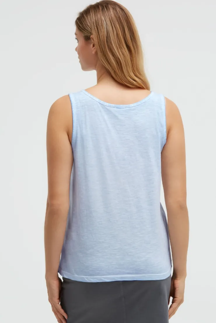 Top Oil Dyed mit Folienprint soft ocean