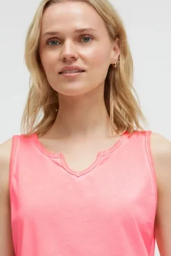 Top Oil Dyed mit V - Öffnung neon coral