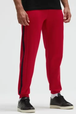Trainingshose aus Interlock mit Seitentapes bright red
