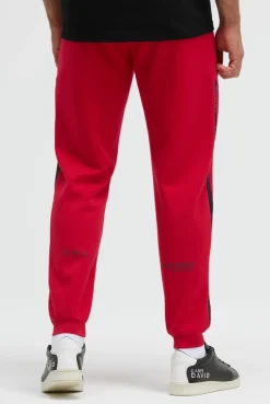 Trainingshose aus Interlock mit Seitentapes bright red