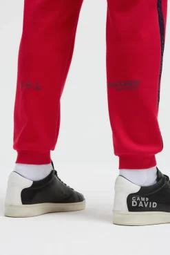 Trainingshose aus Interlock mit Seitentapes bright red